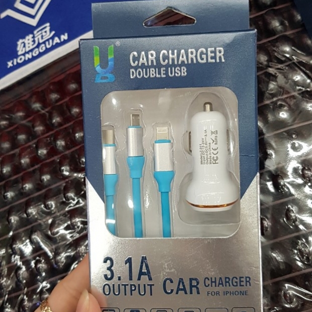 Bộ Sạc Điện Thoại Cao Cấp Ô Tô 3.1A